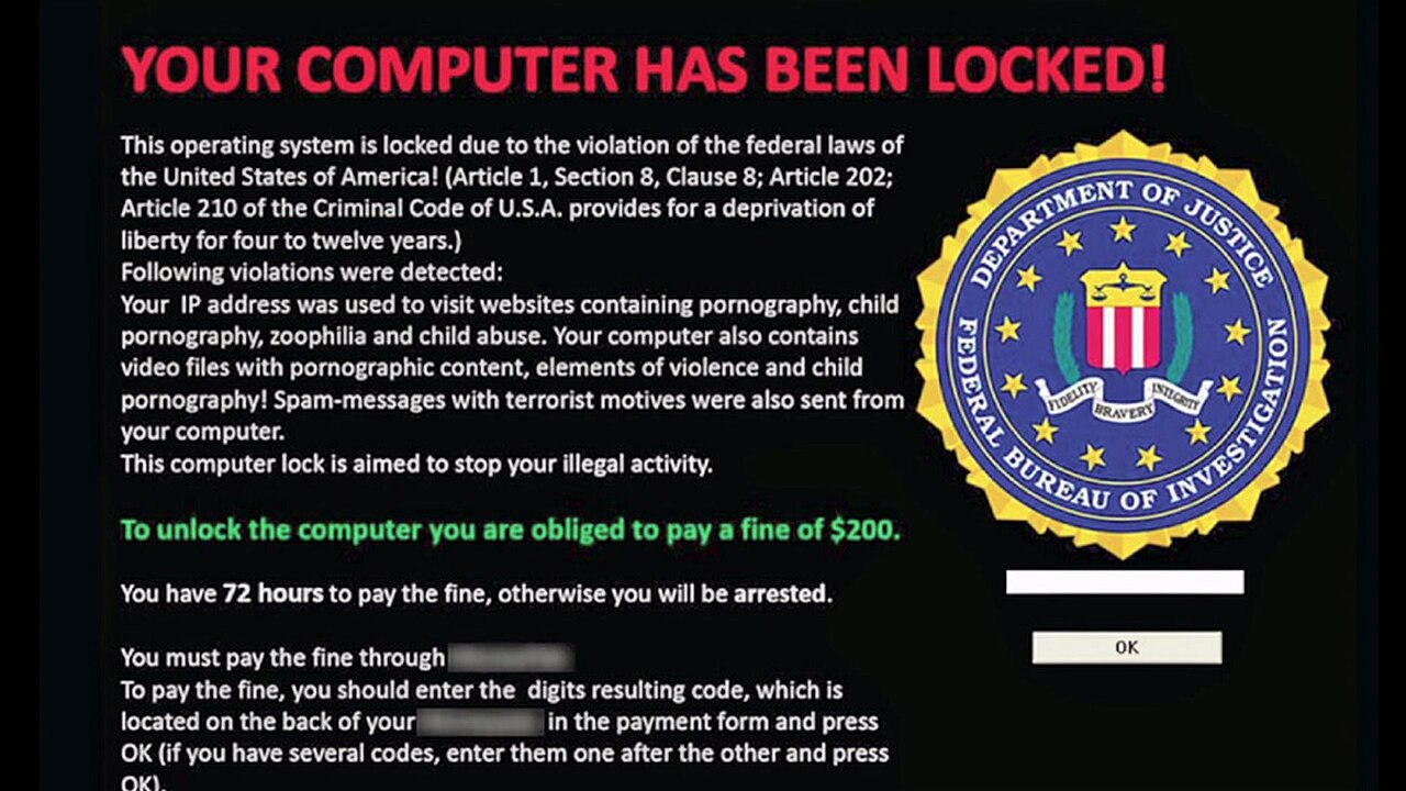 Ransomware screen